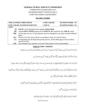 First page of CSS Past Papers Islamic Studies 2023